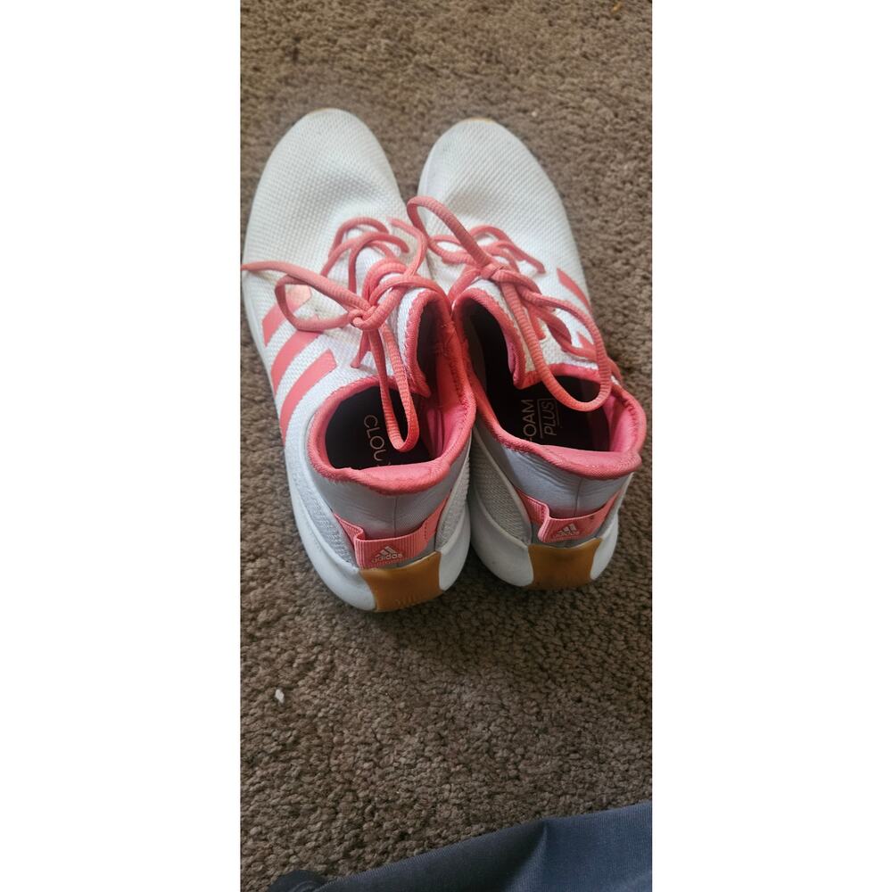 Adidas women's coral and white 8 sneakers shoes